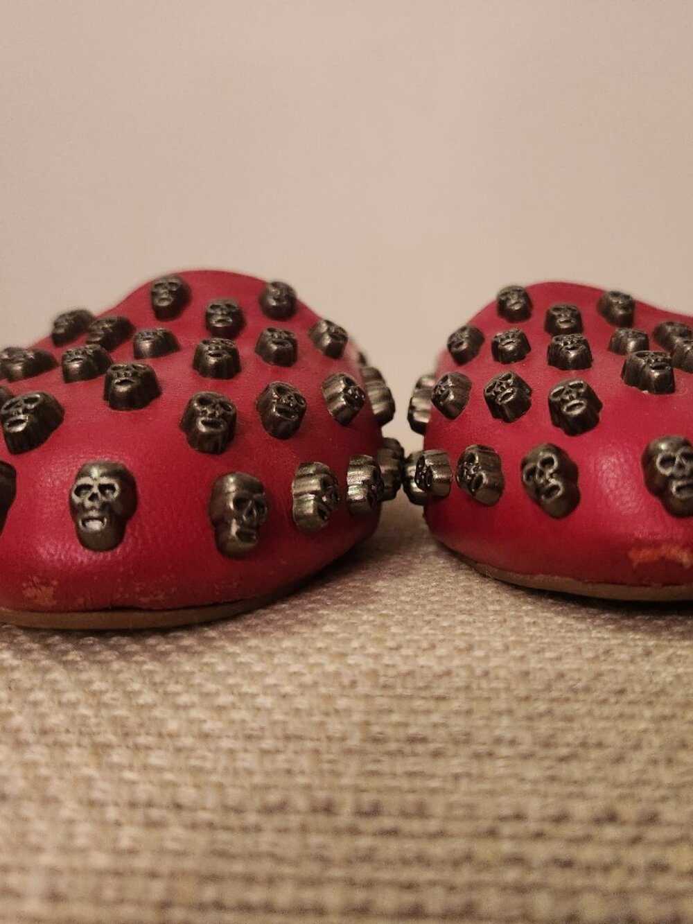 Jeffrey Campbell Red Skulltini Flats - Women's Size 7 - Picture 6 of 7